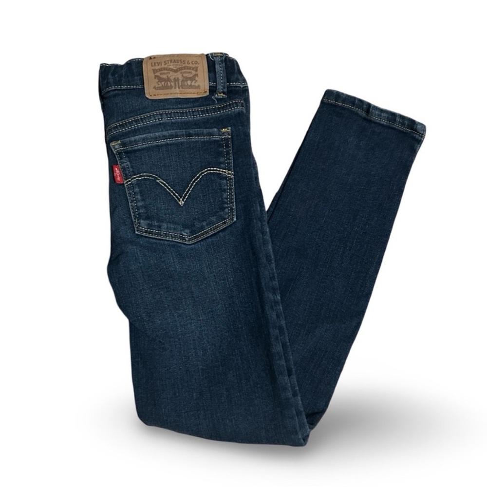 Levi's 710 Super Skinny Jeans Size Girls 7 Blue Denim Casual Adjustable Waist